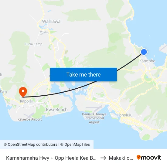Kamehameha Hwy + Opp Heeia Kea Boat Harbor to Makakilo City map