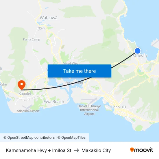 Kamehameha Hwy + Imiloa St to Makakilo City map