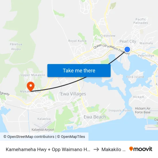 Kamehameha Hwy + Opp Waimano Home Rd to Makakilo City map