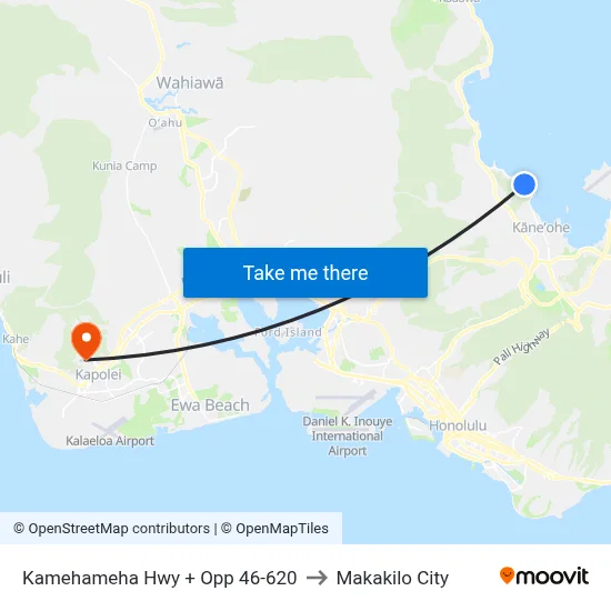 Kamehameha Hwy + Opp 46-620 to Makakilo City map