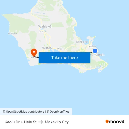 Keolu Dr + Hele St to Makakilo City map