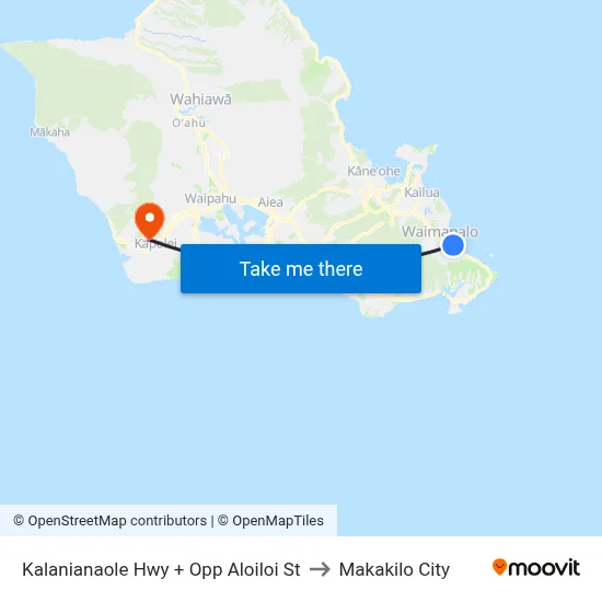 Kalanianaole Hwy + Opp Aloiloi St to Makakilo City map