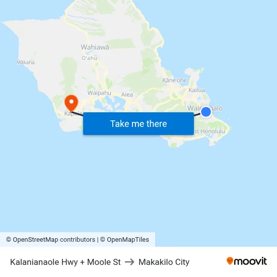 Kalanianaole Hwy + Moole St to Makakilo City map