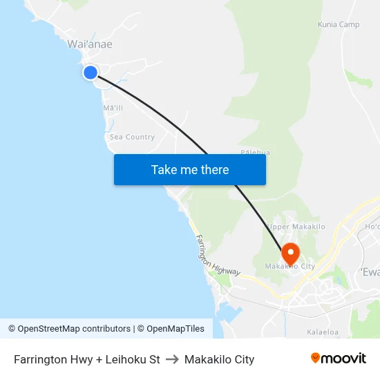 Farrington Hwy + Leihoku St to Makakilo City map