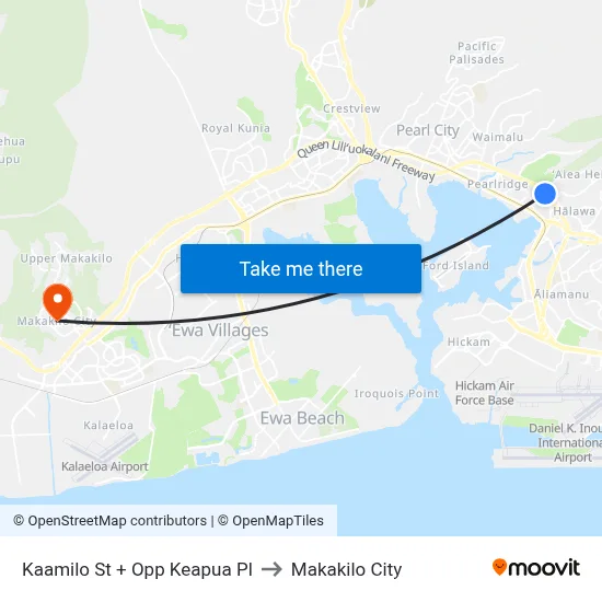 Kaamilo St + Opp Keapua Pl to Makakilo City map