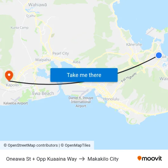 Oneawa St + Opp Kuaaina Way to Makakilo City map
