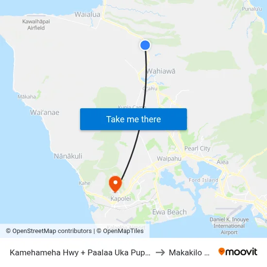 Kamehameha Hwy + Paalaa Uka Pupukea to Makakilo City map