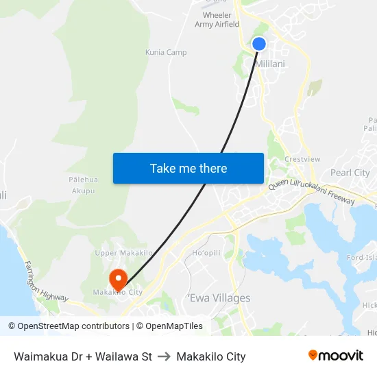 Waimakua Dr + Wailawa St to Makakilo City map