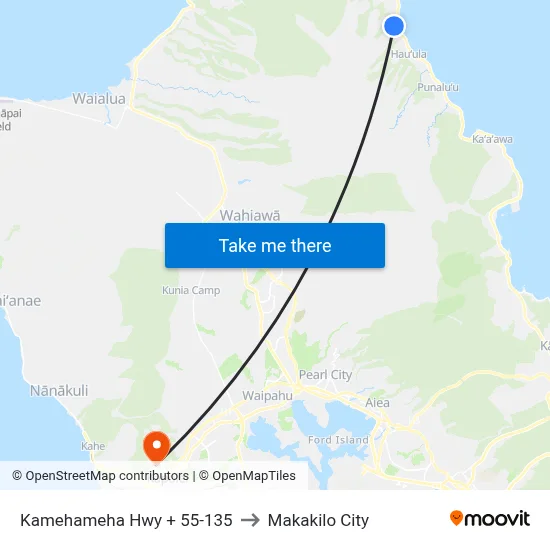 Kamehameha Hwy + 55-135 to Makakilo City map
