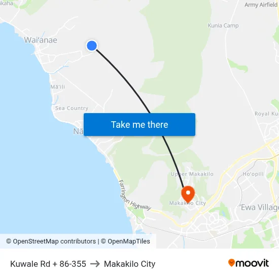 Kuwale Rd + 86-355 to Makakilo City map