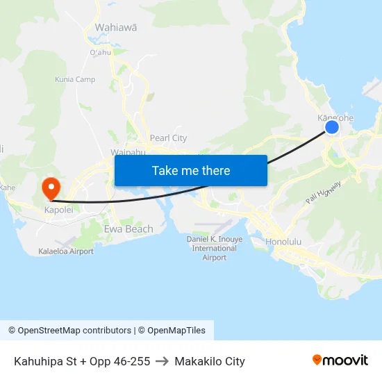 Kahuhipa St + Opp 46-255 to Makakilo City map