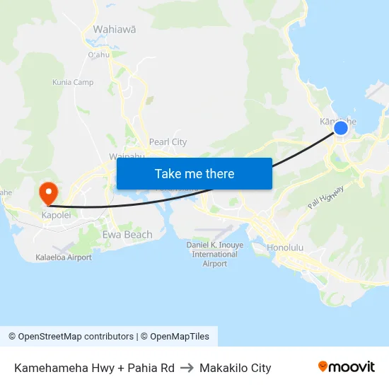 Kamehameha Hwy + Pahia Rd to Makakilo City map