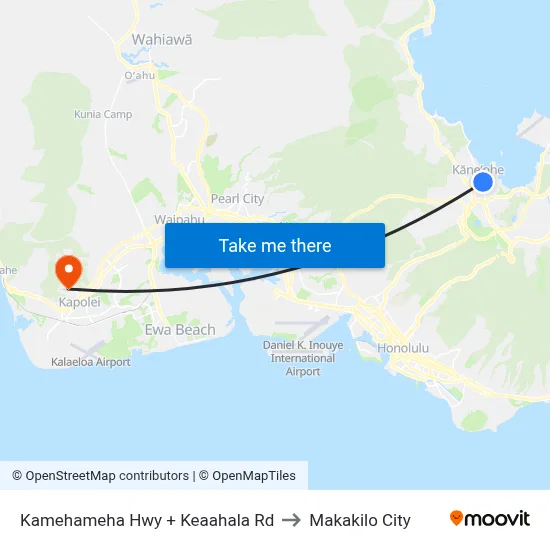 Kamehameha Hwy + Keaahala Rd to Makakilo City map