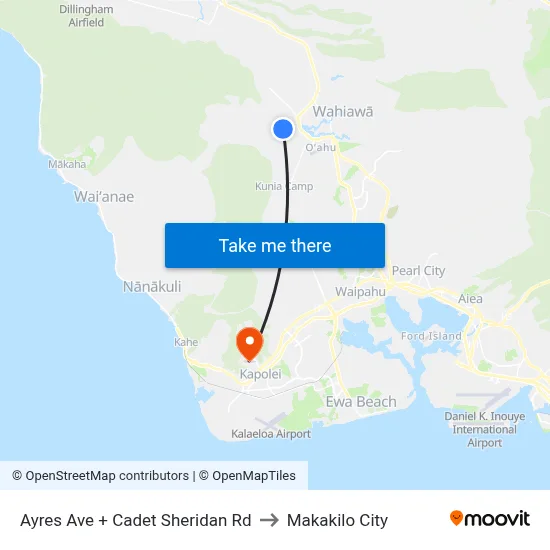 Ayres Ave + Cadet Sheridan Rd to Makakilo City map