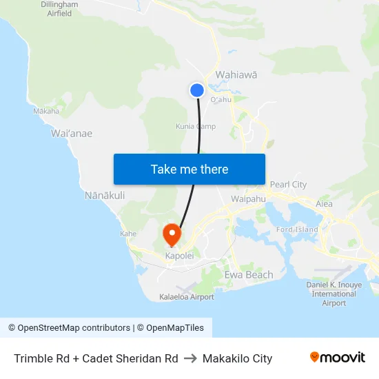 Trimble Rd + Cadet Sheridan Rd to Makakilo City map