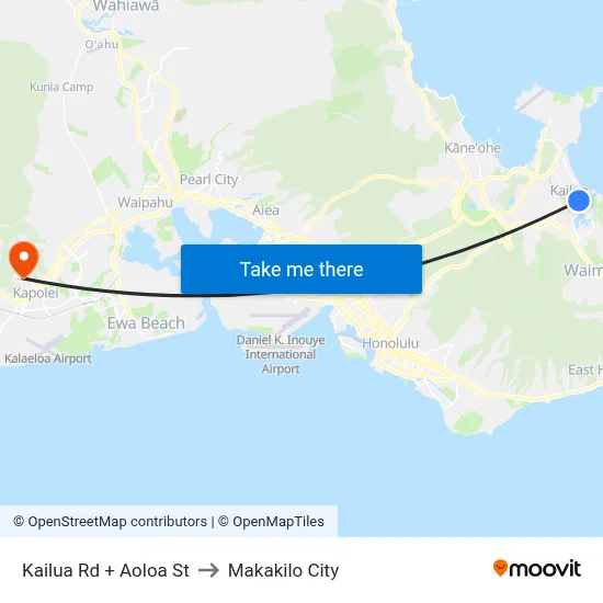 Kailua Rd + Aoloa St to Makakilo City map