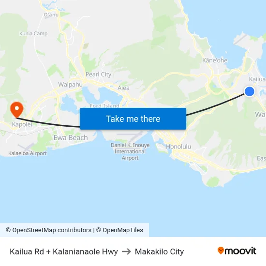 Kailua Rd + Kalanianaole Hwy to Makakilo City map
