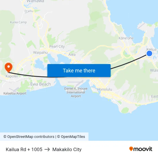 Kailua Rd + 1005 to Makakilo City map