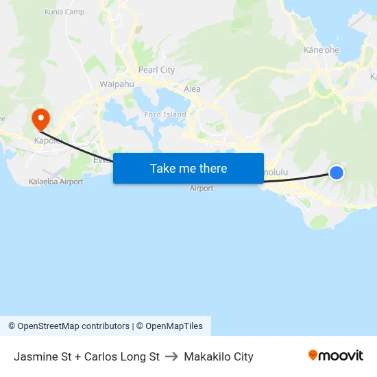 Jasmine St + Carlos Long St to Makakilo City map