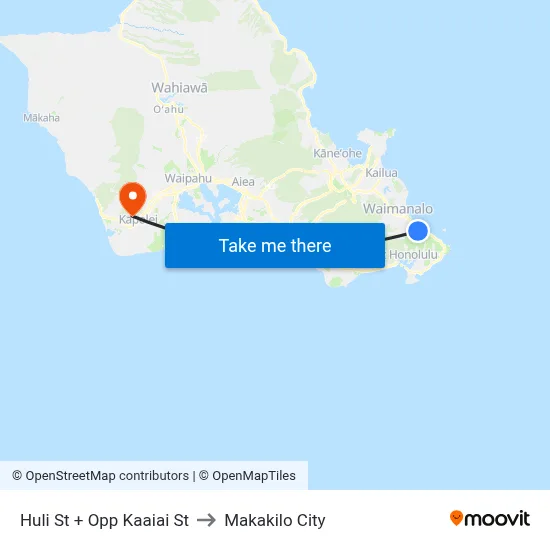 Huli St + Opp Kaaiai St to Makakilo City map