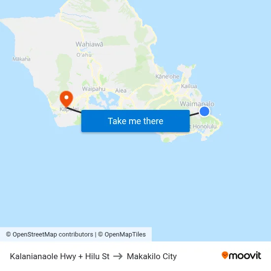 Kalanianaole Hwy + Hilu St to Makakilo City map