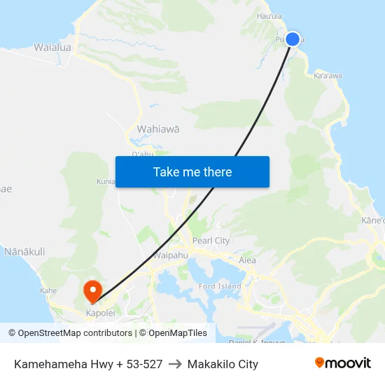 Kamehameha Hwy + 53-527 to Makakilo City map