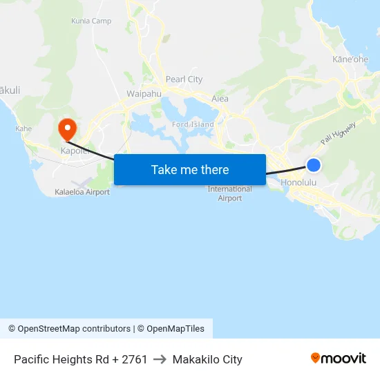 Pacific Heights Rd + 2761 to Makakilo City map