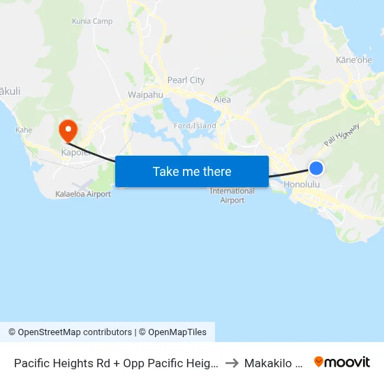 Pacific Heights Rd + Opp Pacific Heights Pl to Makakilo City map