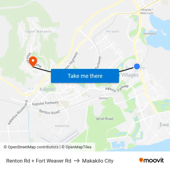 Renton Rd + Fort Weaver Rd to Makakilo City map