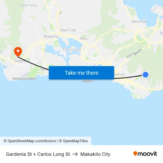 Gardenia St + Carlos Long St to Makakilo City map