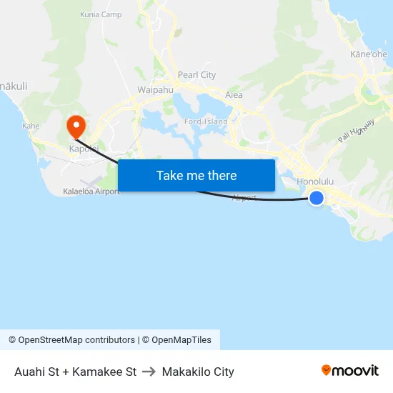 Auahi St + Kamakee St to Makakilo City map