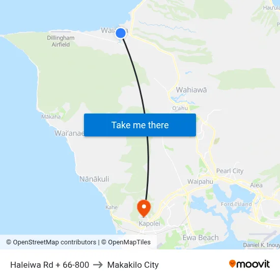 Haleiwa Rd + 66-800 to Makakilo City map