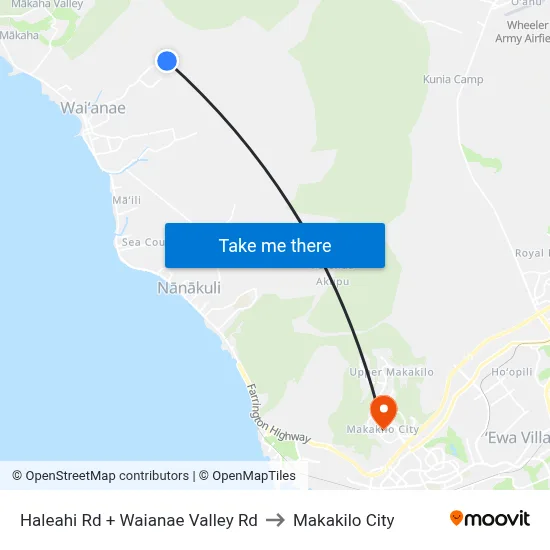 Haleahi Rd + Waianae Valley Rd to Makakilo City map