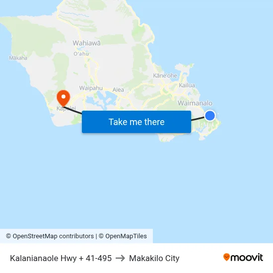 Kalanianaole Hwy + 41-495 to Makakilo City map
