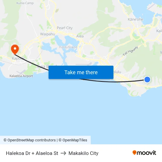 Halekoa Dr + Alaeloa St to Makakilo City map