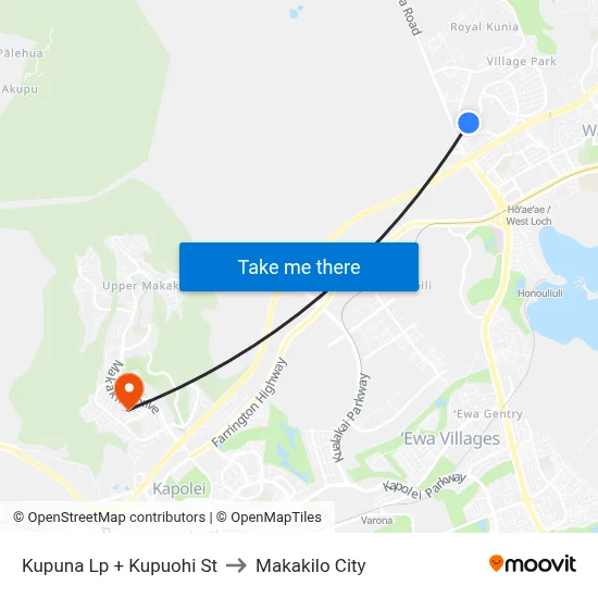 Kupuna Lp + Kupuohi St to Makakilo City map