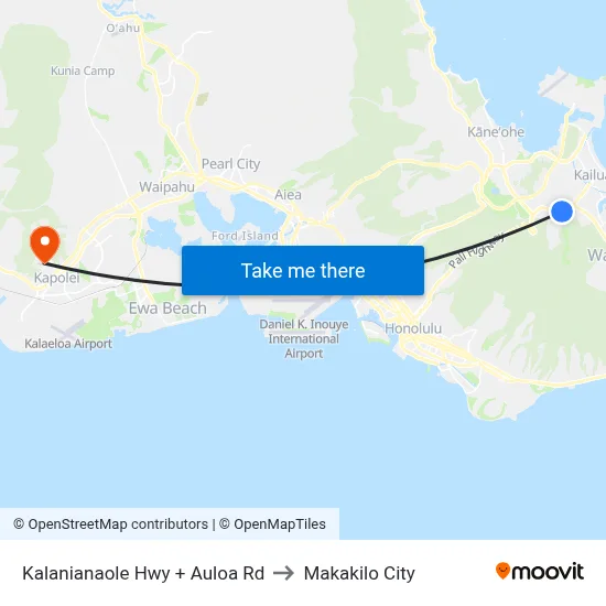 Kalanianaole Hwy + Auloa Rd to Makakilo City map
