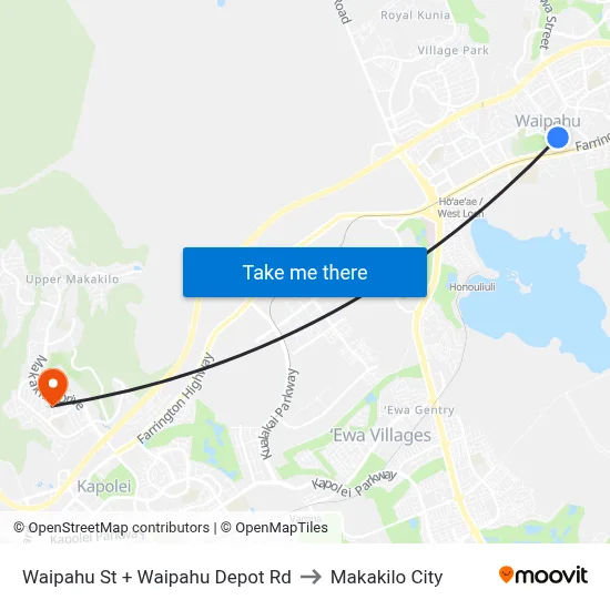 Waipahu St + Waipahu Depot Rd to Makakilo City map