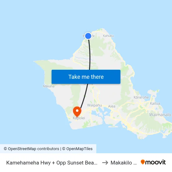 Kamehameha Hwy + Opp Sunset Beach Store to Makakilo City map