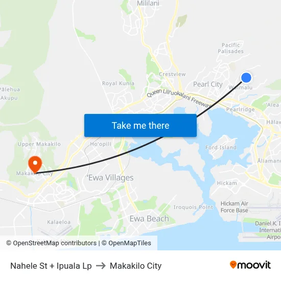 Nahele St + Ipuala Lp to Makakilo City map