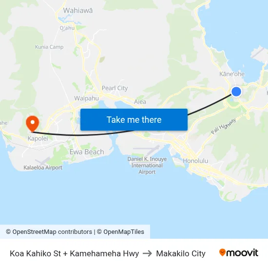 Koa Kahiko St + Kamehameha Hwy to Makakilo City map