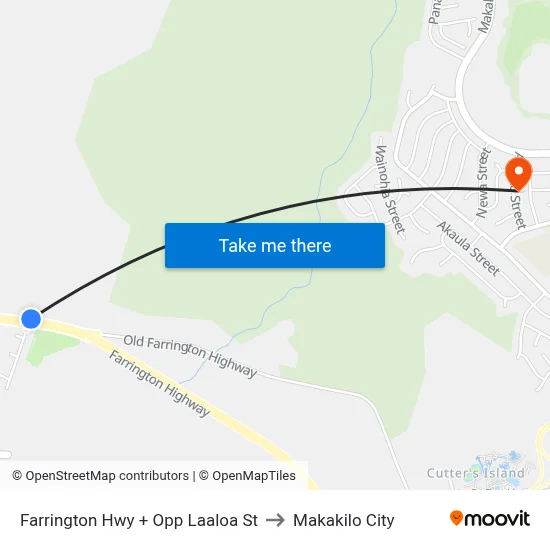 Farrington Hwy + Opp Laaloa St to Makakilo City map