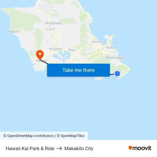 Hawaii Kai Park & Ride to Makakilo City map