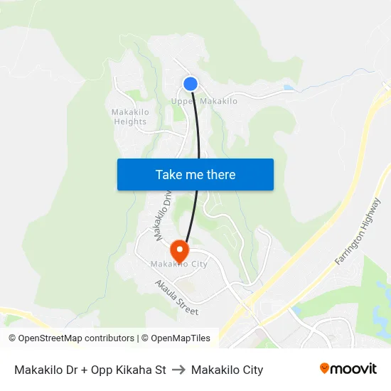 Makakilo Dr + Opp Kikaha St to Makakilo City map