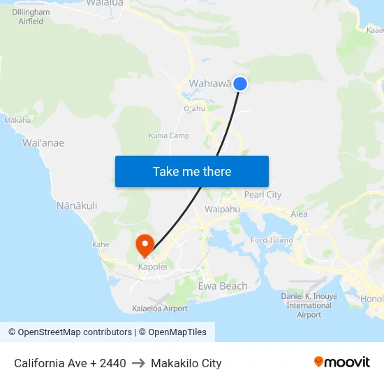 California Ave + 2440 to Makakilo City map
