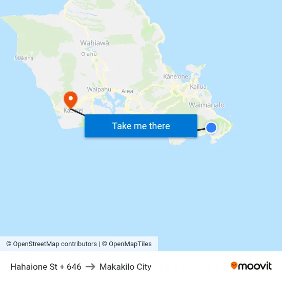 Hahaione St + 646 to Makakilo City map