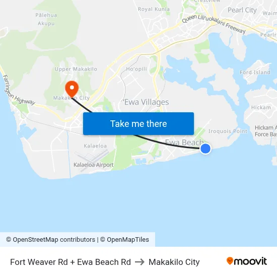 Fort Weaver Rd + Ewa Beach Rd to Makakilo City map