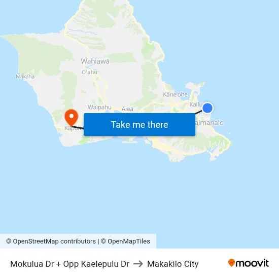 Mokulua Dr + Opp Kaelepulu Dr to Makakilo City map