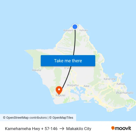 Kamehameha Hwy + 57-146 to Makakilo City map