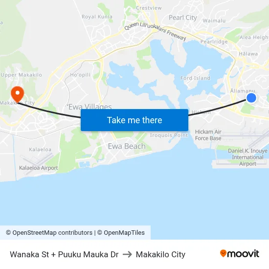 Wanaka St + Puuku Mauka Dr to Makakilo City map